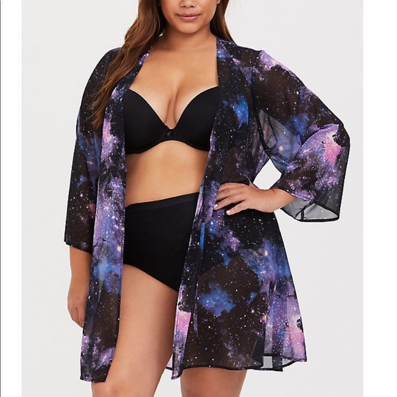 torrid Tops - Torrid Galaxy Print Chiffon Kimono / Robe 0X
